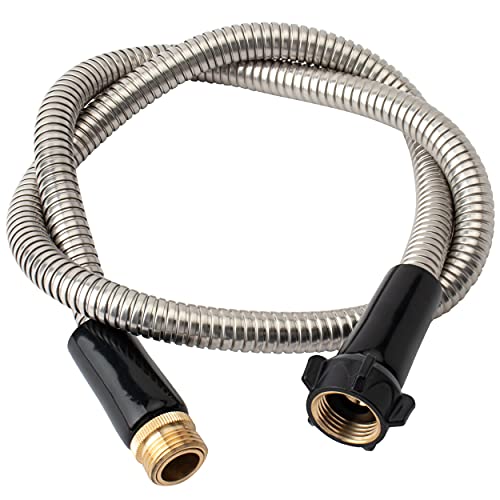 Yanwoo 304 Stainless Steel Garden Hose 8ft with Brass Connector