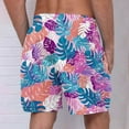 thumbnail image 4 of BiZtdJrK Mens Summer Fashion Palm Trees Print Beach Shorts Casual Drawstring Elastic Waist Board Shorts Big and Tall Swim Trunks with Pockets Multicolor XXL, 4 of 5