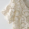 thumbnail image 6 of Yokua Women Short Sleeve Floral Lace Cover Up T-Shirt Hollow Crochet Crop Top Shrug, 6 of 15