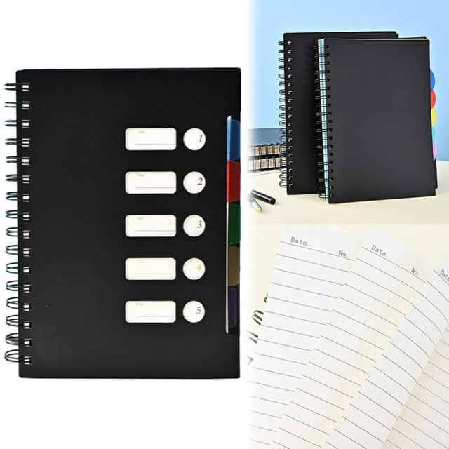 AKEGAMN Liquidation! Cahier de Matières pour le Travail Cahiers Lignés Universitaires avec Séparateurs Onglets A5 Petit Carnet pour l'École Prise de Notes Tout Faire Facilement : le Cahier Est Bien Conçu avec 5 remo