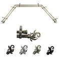 thumbnail image 1 of Pisces 13/16" Double Bay Window curtain rod Adjustable 20"-36", 38"-72" - Antique Brass,(ABay-74-4D), 1 of 4