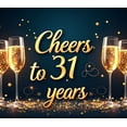 thumbnail image 4 of LUUFILx Cheers to 31 Years Banner Backdrop Background Party Supplies Anniversary Celebration Decor Photography Props Event Decorations Festive Happy Birthday, 4 of 8