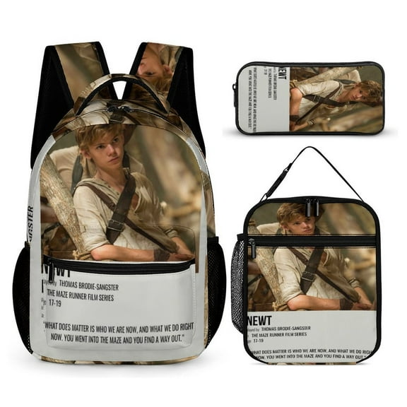 The Maze Runner 3 PC Backpack Set Casual School Bag Daypack with Lunch Bag Outdoor Travel Large Capacity BagsOne Size