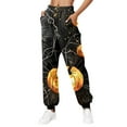 thumbnail image 2 of Luxalzxs Halloween Sweatpants Women Fashion Color Block Baggy Cinch Bottom Joggers Casual Elastic Waist Lounge Pants with Pockets, 2 of 3