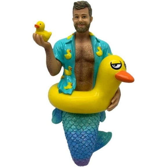 December Diamonds 55-55401 Daddy Duckie Merman Resin Ornament 7 Inches
