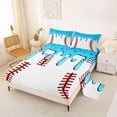 thumbnail image 2 of Castle Fairy Blue Ice Cream Drip Bed Sheets 4-Piece, Sport Theme Full Size Sheets,1 Fitted Sheet, 1 Flat Sheet and 2 Pillowcases, 2 of 6
