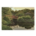 thumbnail image 1 of Japanese Cutting Board, Peaceful Garden Twilight Reflections in Water Red Bridge on Pond Sunset, Decorative Tempered Glass Cutting and Serving Board, Large Size, Green Yellow, by Ambesonne, 1 of 1