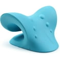 thumbnail image 4 of Relajante de cuello y hombros, dispositivo de tracción cervical para aliviar el dolor y la alineación de la columna cervical, almohada quiropráctica para el cuello (azul), 4 of 5