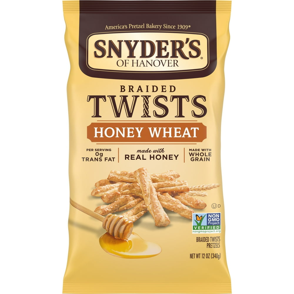 Snyder's of Hanover Pretzels, Braided Pretzel Twists Honey Wheat, 12 oz