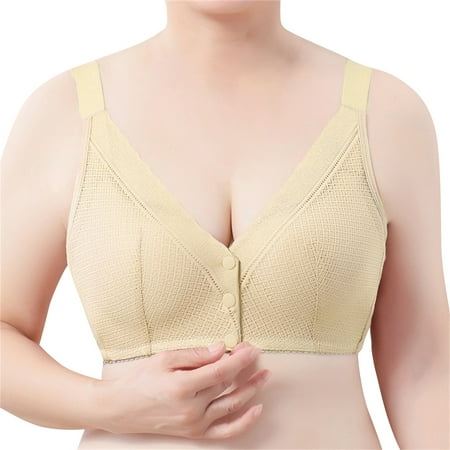 HCURIBAD Wireless Bras Clearance! Adjustable Straps Full Coverage Wireless Up Bra Everyday Cozy Bras Push up Bra Backless Bra Bras for Women Beige E