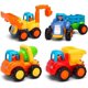 thumbnail image 1 of Día Internacional del Niño Regalos para el Día del Niño: coches para niños de 2 años, coches de juguete de fricción para niños y niñas, 4 juegos de tractores, excavadoras, hormigoneras y camione, 1 of 5