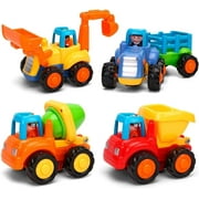 MOONTOY Toy Truck for Toddlers 1-3, Baby Toys for 1 Year Old Boy Birthday Gift, 4WD Friction Power Car Toys for 2 Year Old Boy Toys Easter Basket Gifts