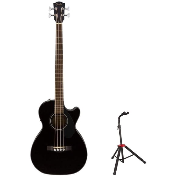 Bajo acústico Fender Fishman de 4 cuerdas con soporte