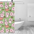 thumbnail image 2 of Shower Curtain, Parent-Child Cute Pig Pink Waterproof Fabric Plastic Shower Curtain, Drying Fast Bathroom Curtain with 9 Buttonholes, Ruffle Shower Curtain 60x72in, 2 of 8