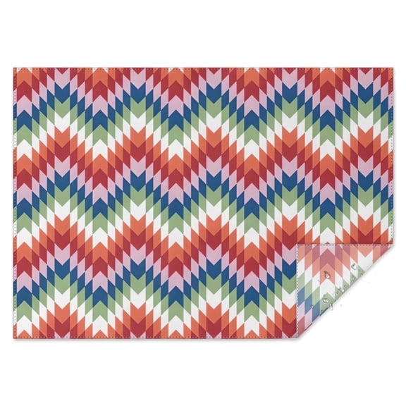 Colorful Geometric Chevron Pattern Rectangle Tablecloth 60"x84",Waterproof Polyester Rectangle Table Cloth, Wipeable Spillproof Polyester Tablecloth for Dining, Camping, Indoor and Outdoor