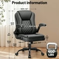 thumbnail image 2 of ATHOPE Leather Office Chair, 400lbs Ergonomic Desk Chairs with Back Support, Computer Chair with Wheels and Adjustable Armrest for Home Office, 360°Swivel Free, Black, 2 of 7