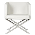 thumbnail image 3 of Safavieh Celine Modern Glam Chrome Upholstered Cross Leg Chair, 3 of 7
