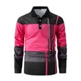 thumbnail image 3 of pstuiky hombres de manga larga, Camisa de manga larga con solapa y botones de tela holgada con diseño de patchwork para hombre camisetas de hombre l, 3 of 8