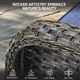 thumbnail image 3 of POCASSY 5PCS Outdoor Patio Furniture Set, Patio Furniture Set with Fire Pit Table Wicker Patio Couch Outdoor Swivel Chair and 43" Propane Firepit Table Rectangular, Brown Wicker & Blue Cushion, 3 of 23