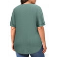thumbnail image 5 of WellSize Plus Size Tops for Women Eyelet Crew Neck Tunic Blouses Casual Summer Ruffled Short Sleeve Shirts, 5 of 8