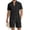Black, variant on BLTIBY Mens Cotton Linen 2 Piece Outfits Summer Set Short Sleeve Button Down Lapel Shirts and Drawstring Shorts Beach Casual Loungwear with Pockets White 3XL