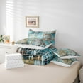 thumbnail image 5 of Homewish Blue Watercolor Art Bedding Comforter Set 7pcs, Chic Graffiti Abstract King Bedding Sets, Modern Fashion Style Reversible Bed Sheets, Ultra Soft Bedroom Decor, 5 of 7