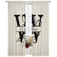 thumbnail image 2 of Sheer Curtains 96 Inches Long, Letter W Light Filtering Window Curtains for Living Room/Bedroom, Monogram Words Rod Pocket Voile Sheer Curtain Drapes, 52"W x 96"L, 2 Panels, 2 of 8