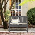 thumbnail image 6 of Dycanpo Outdoor Bench, 47” HDPS Bench with Armrest for Garden, Patio, Backyard, Dark Gray, 6 of 10