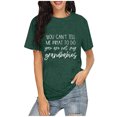 thumbnail image 1 of Gibobby Playera de Manga Corta con Cuello Redondo Top moda para mujer, camisa con cuello redondo y estampado letras, camiseta informal manga corta con cuello redondo(Verde,G), 1 of 5