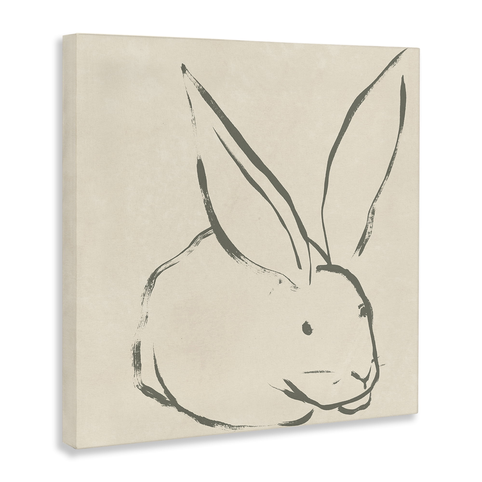Stupell Industries Simple Rabbit Outline Animals & Insects Drawing Gallery Wrapped Canvas Art Print Wall Art, 30 x 30