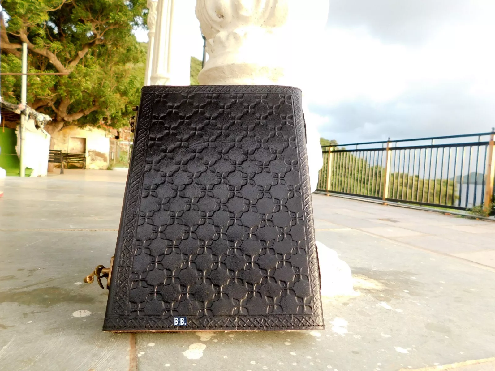 Handcrafted Embossed Witch Design Vintage Leather Bound Journal Seven Stone Grimoire Diary Blank Notebook For Men & Women