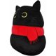 thumbnail image 3 of Black Cat with Scarf Stuffed Animal Plush Toy Creative Cat Shape Soft Pillow Toys Gifts Cute Dolls for Girlfriend Kids Baby Girls, 22cm/8.6in, 3 of 4