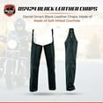 thumbnail image 2 of Daniel Smart Motorcycle Leather Chaps – All Season Unisex Biker Pant with Customizable fit and Carry Pockets, 2 of 7