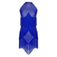 thumbnail image 3 of iefiel Robe de Danse Latine à Franges pour Femmes Cha Cha Tango Salsa Samba Rumba Robe de Danse Bleue TG, 3 of 4