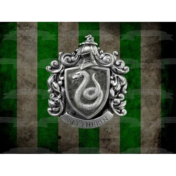 por ciento trono Ciudadano Harry Potter Slytherin Crest Green Striped Background Edible Cake Topper  Image ABPID05524 - 1/4 Sheet - Walmart.com