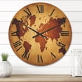 thumbnail image 2 of Designart 'Ancient World Map VI' Vintage Wood Wall Clock, 2 of 5