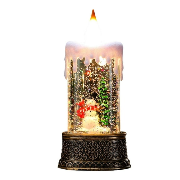 witspace Christmas Snow Globe Lighted Flying Santa Scene, Musical Snow Water Lantern Swirling Glittering Home Decoration and Gift, Battery Operated or USB Powered