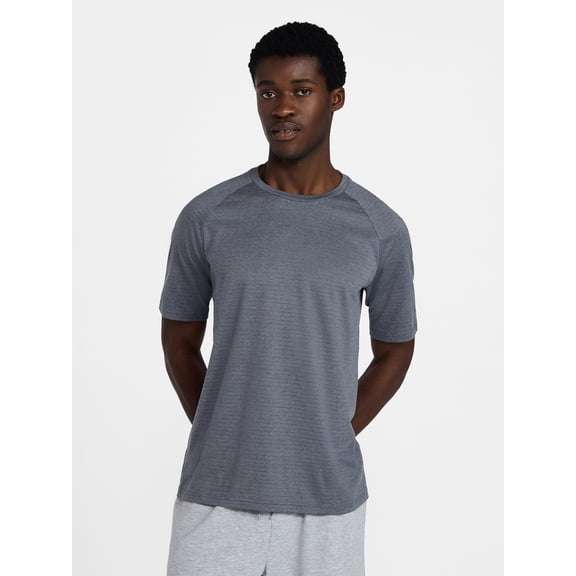 Athletic Works Men's Stripe Jersey Tee with Short Sleeves, Sizes S-3XL