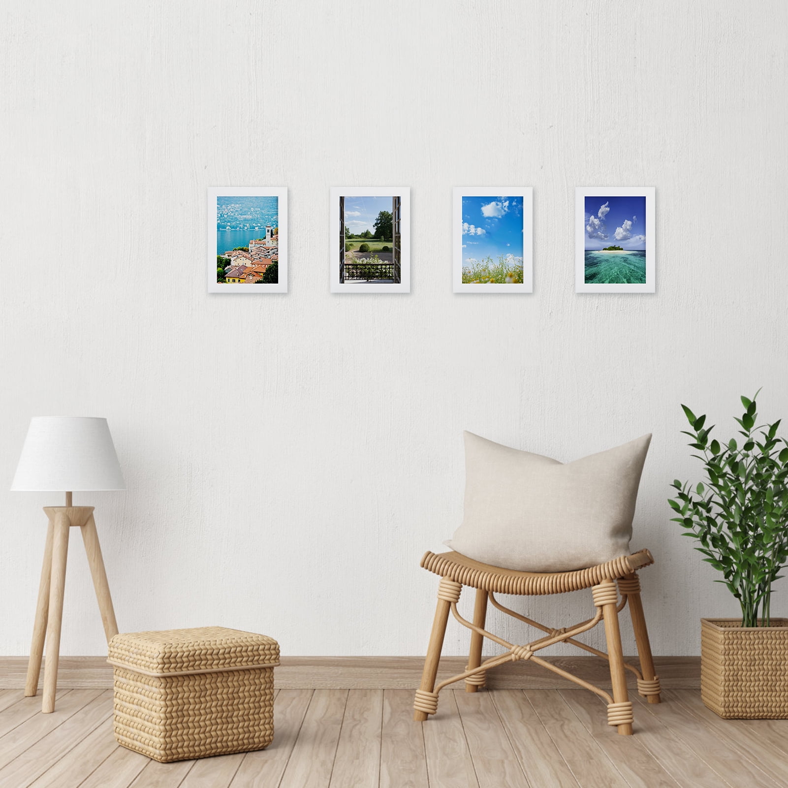 12-Pack White Woodgrain 5x7 Picture Frames for Wall or Tabletop