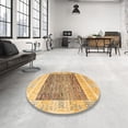 thumbnail image 4 of Ahgly Company Machine Washable Indoor Square Abstract Chocolate Brown Area Rugs, 8' Square, 4 of 7