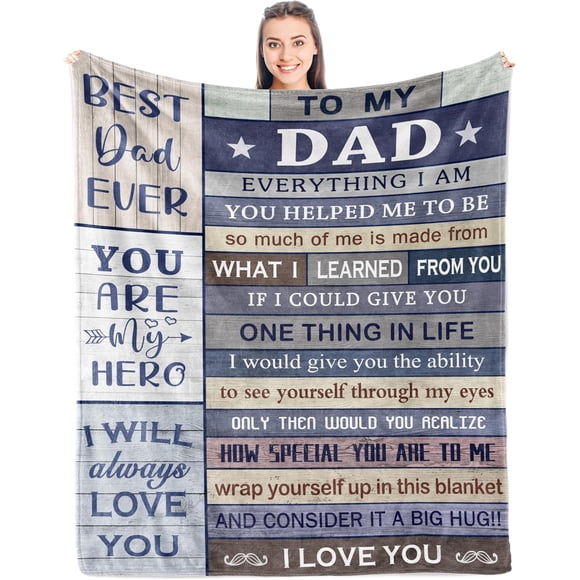 LHSHID Gifts for Dad Dad Gift Birthday Gift for Dad Dad Gifts from Daughter/Son Best Dad Ever Gifts Gift for Dad Who Wants Nothing Gifts for Elderly Dad Blanket 40"x50"