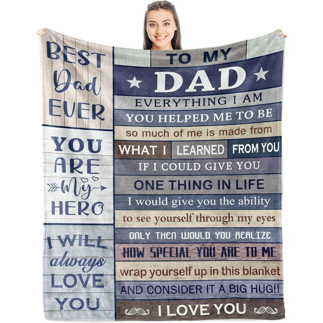 LHSHID Gifts for Dad Dad Gift Birthday Gift for Dad Dad Gifts from Daughter/Son Best Dad Ever Gifts Gift for Dad Who Wants Nothing Gifts for Elderly Dad Blanket 40"x50"