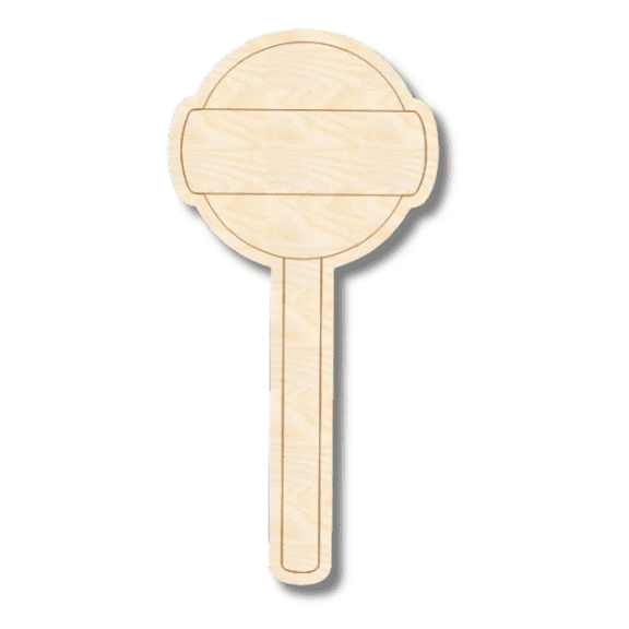 Unfinished Wood Etched Lollipop Shape 6" / 1/4"