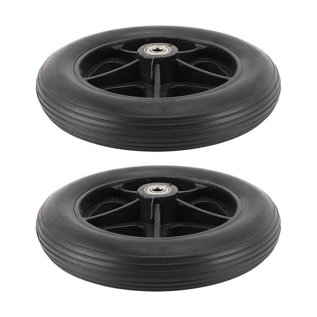 Ruedas De Repuesto Para Silla De Ruedas, Ruedas Sólidas Para Silla De Ruedas De 2 Piezas, Fuerte Capacidad De Carga, Rodamiento De Metal Negro De PU De 8 Pulgadas Para Personas