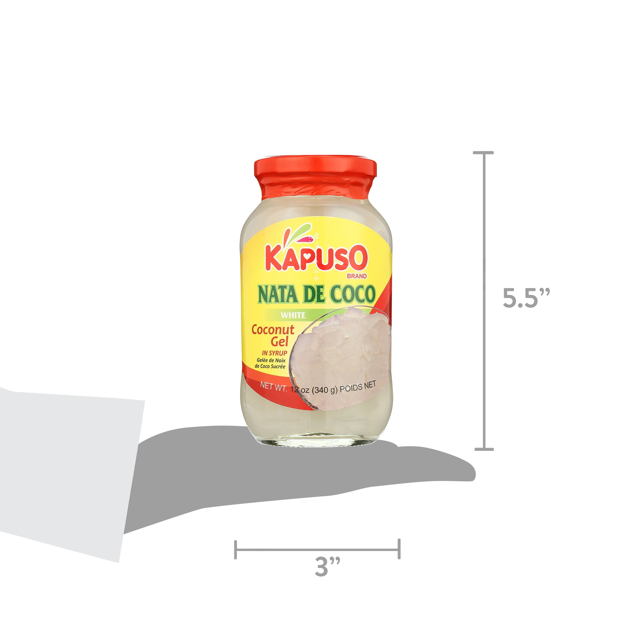 Kapuso Nata De Coco White Coconut Gel in Syrup, 12 Oz Jar