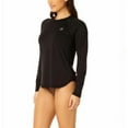 thumbnail image 2 of Hurley Ladies' Long Sleeve Rash Guard Shirt Swim Suit Top UPF 50+, Black Small, 2 of 3