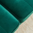 thumbnail image 6 of Rhomtree Modern Upholstered Velvet Sofa with 2 Throw Pillows, Emerald, 6 of 8
