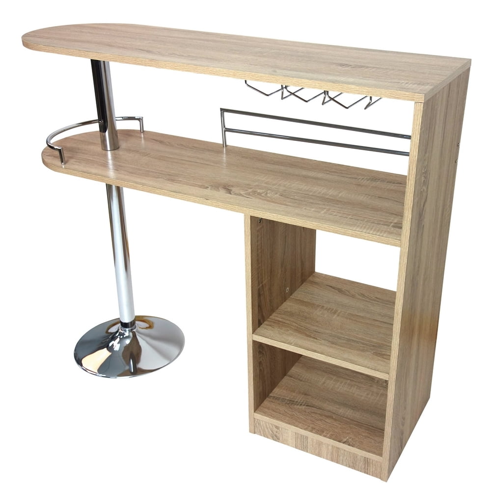 Homegear Kitchen Cocktail Bar Table - Oak