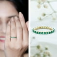 thumbnail image 3 of Rosec Jewels Real Emerald Eternity Ring for Women (AAA Grade) - May Birthstone Emerald Stackable Ring - Ready to Gift for Birthday, 10K Yellow Gold, US 13.00, 3 of 8