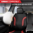 thumbnail image 5 of Motor Trend Faux Leather Seat Covers For Trucks, Cars, & SUV - Front Black & Red Car Seat Cover Set - Universal Fit For Most Automotives - Forros Para Asientos De Carro - CarSeat Covers Accessories, 5 of 10